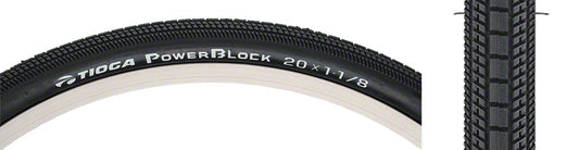 Tioga Power Block Tire: 20x1-1/8" 451 ISO Wire Bead