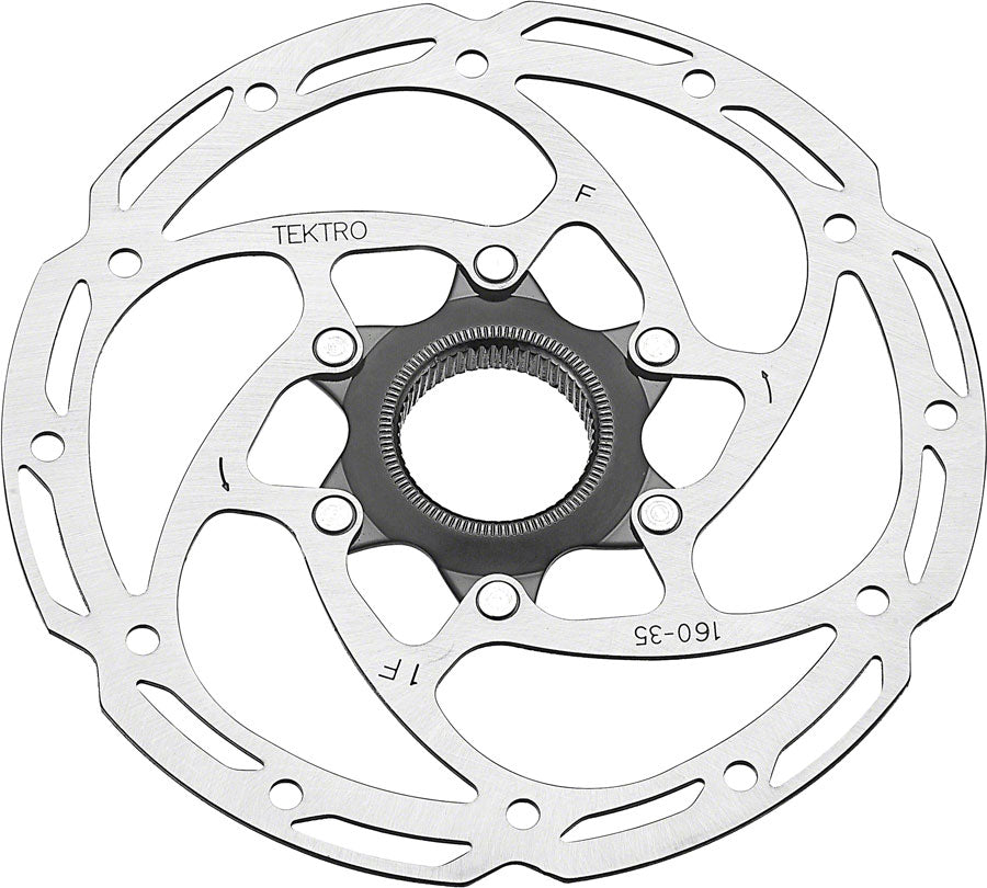 Tektro TR-35 Disc Brake Rotor - 160mm, Center-Lock, 1.8mm Thickness, Silver