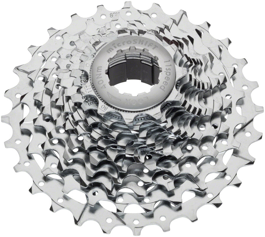 microSHIFT G11 Cassette 11-Speed 11-28T with Spider, Chrome
