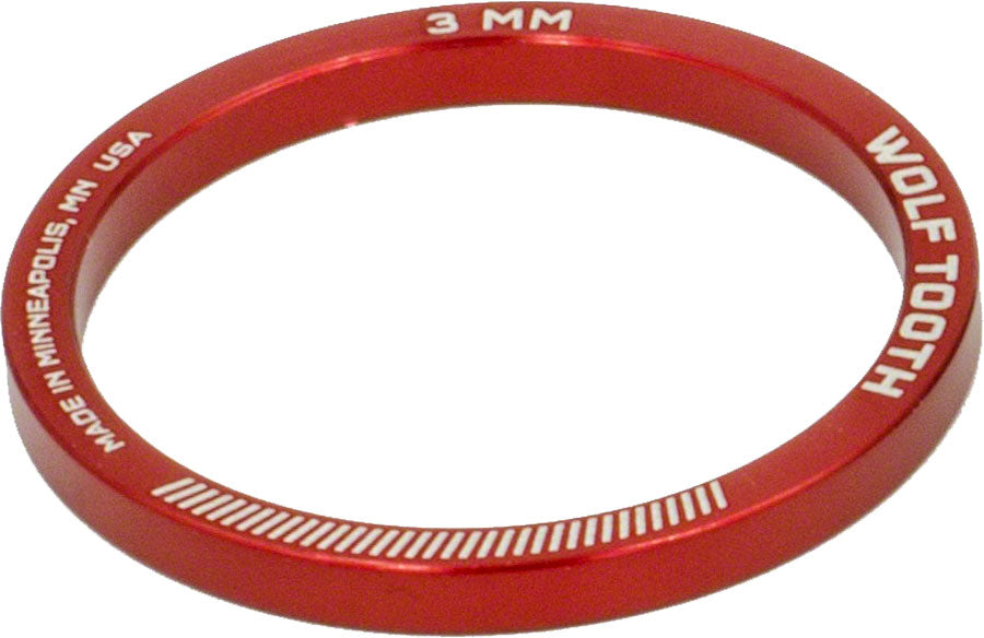 Wolf Tooth Components Headset Spacer 5 Pack, 3mm, Red