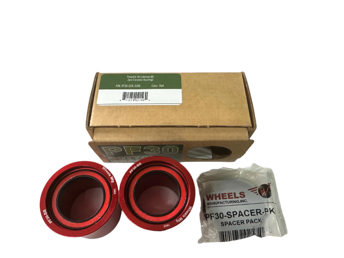 Wheels Manufacturing PressFit 30 Bottom Bracket with Zero Ceramic Bearings Red