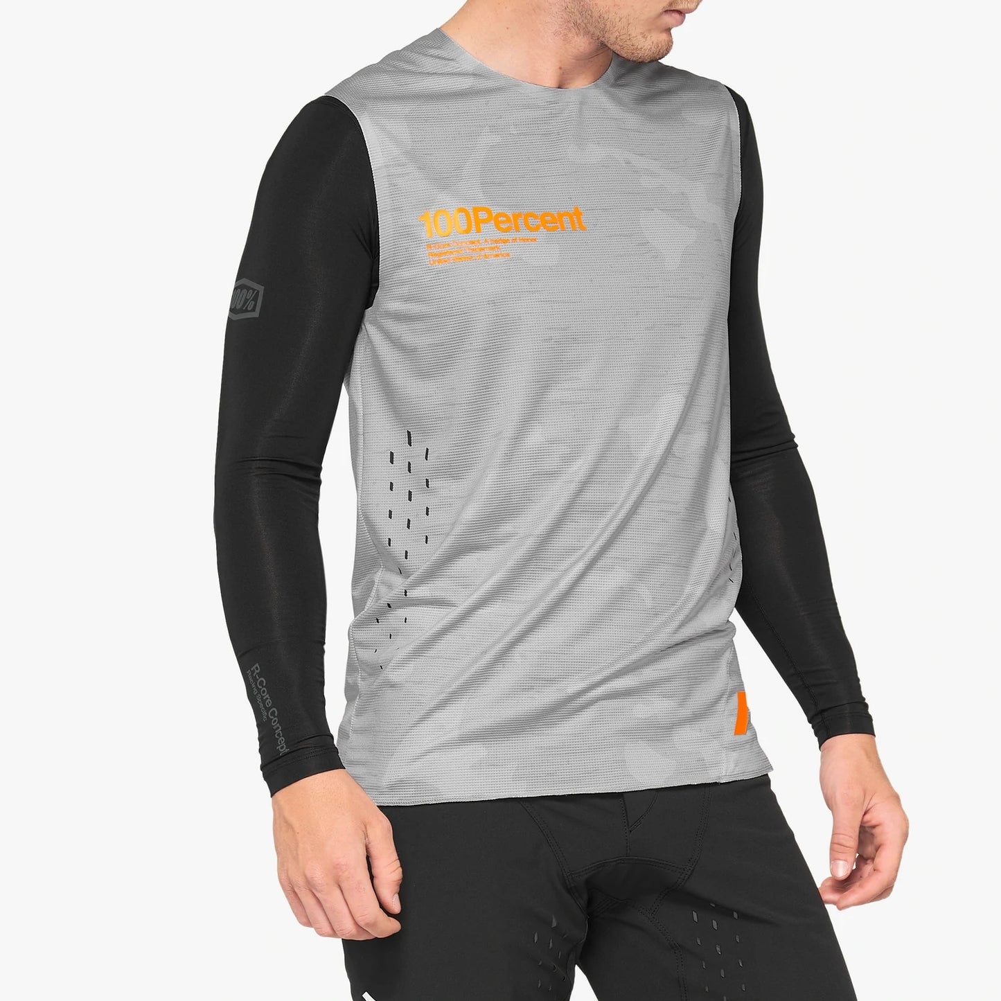 100% R-Core Concept Sleeveless Bib Jersey, Grey Camo, X-Large (XL)