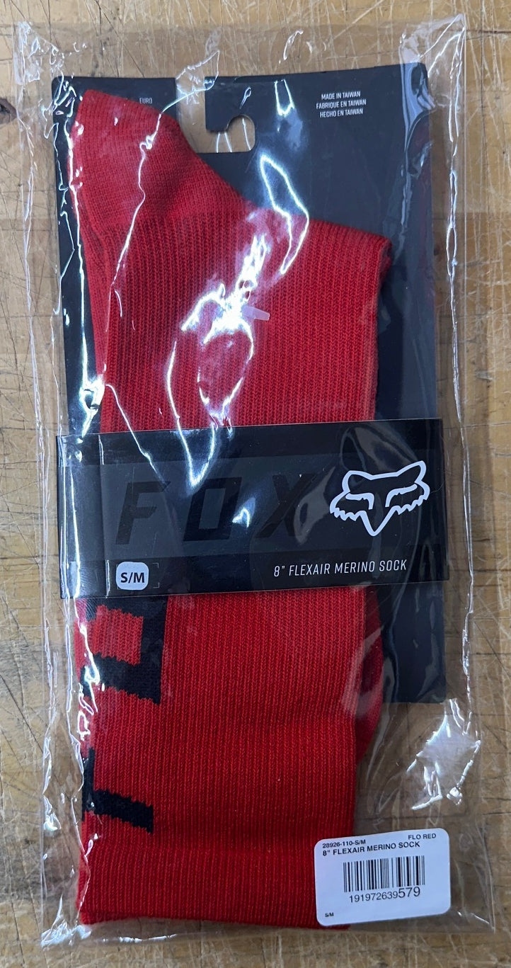 Fox Socks 8" Flexair Merino Fluorescent Red S/M