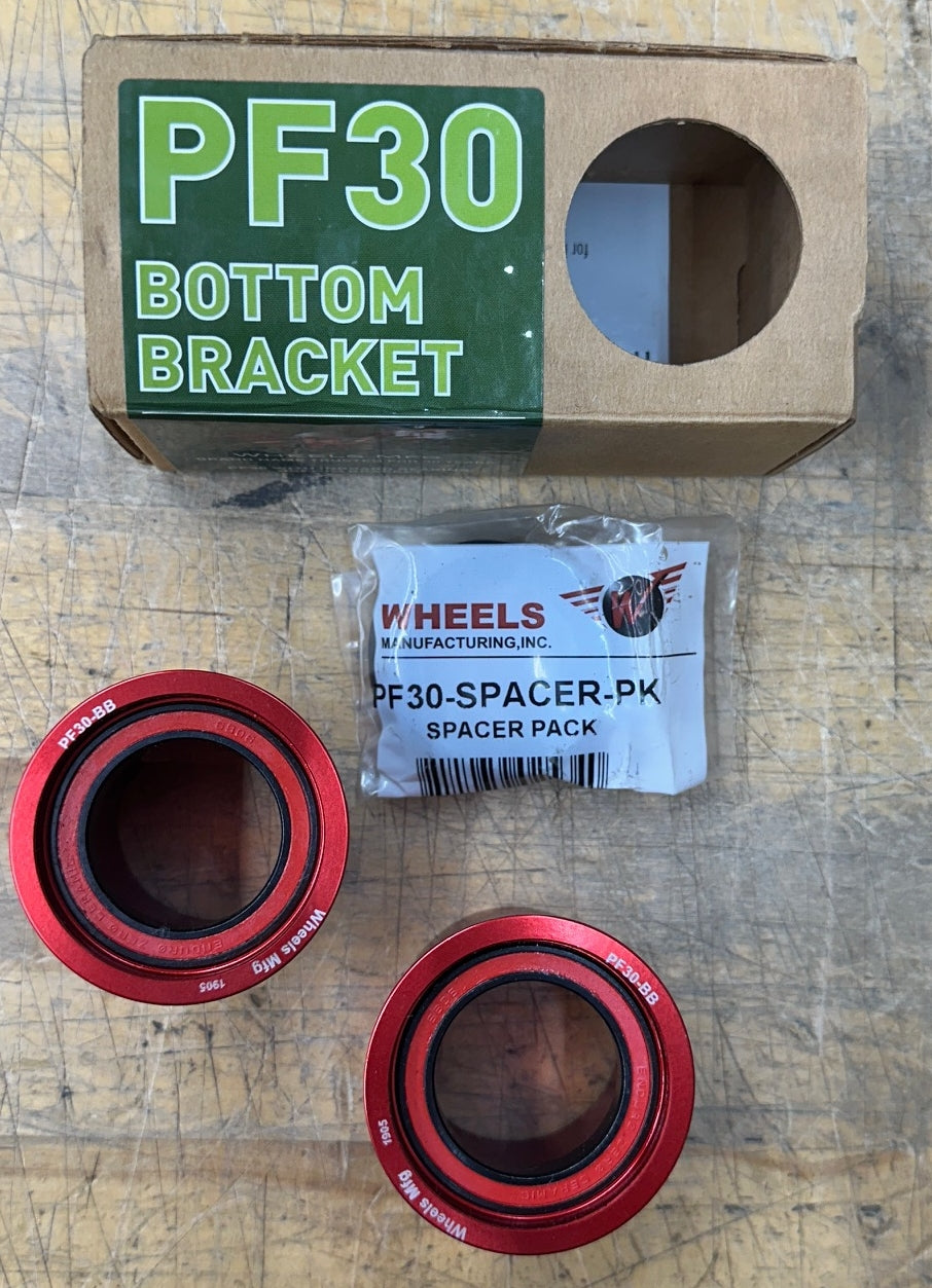 Wheels Manufacturing PressFit 30 Bottom Bracket with Zero Ceramic Bearings Red