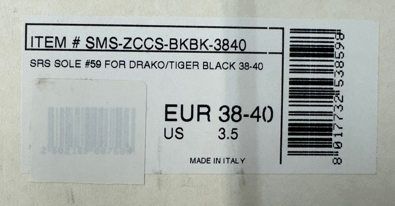 Sidi SRS Carbon Replacement Sole #59 for Drako/Tiger BK 38-40