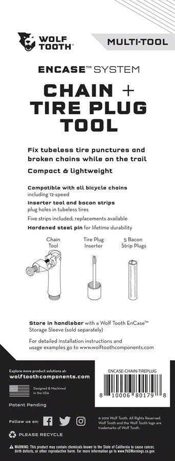Wolf Tooth ENCASE System Chain and Tire Plug Multi Tool