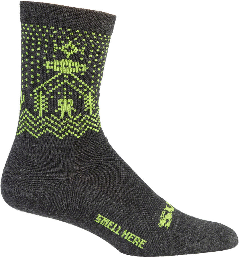 Surly Beam Me Up Socks - Black, Loaden Heather, Medium