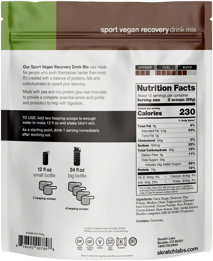 Skratch Labs Vegan Sport Recovery Drink Mix - Chocolate