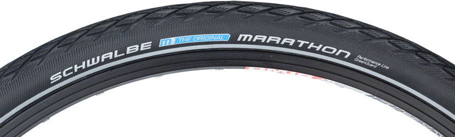 Schwalbe Marathon Tire: 27 x 1-1/4", Wire Bead, Performance Line, Endurance Compound, GreenGuard, Black/Reflect