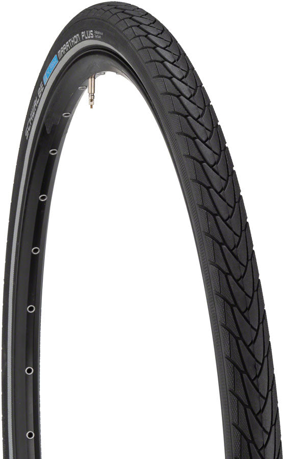Schwalbe Marathon Plus Tire: 700 x 25c, Wire Bead, Performance Line, Endurance Compound, SmartGuard, Black/Reflect