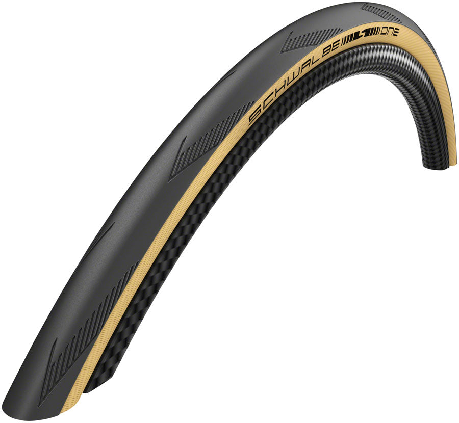 Schwalbe One Tire - 700 x 25, Tubeless, Folding, Black/Tan, Performance Line, Addix