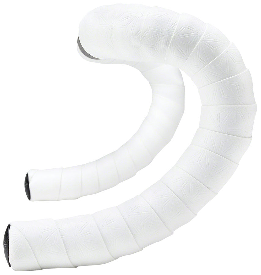 Supacaz Super Sticky Kush Classic Bar Tape: White with Ano Black Plugs