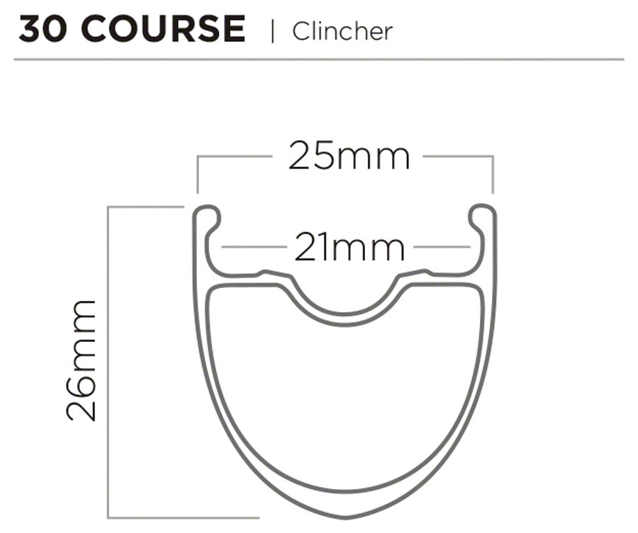 Zipp 30 Course Clincher Disc Brake Rear Wheel, 700c, 24 Spokes, 10/11- Speed SRAM Cassette Body