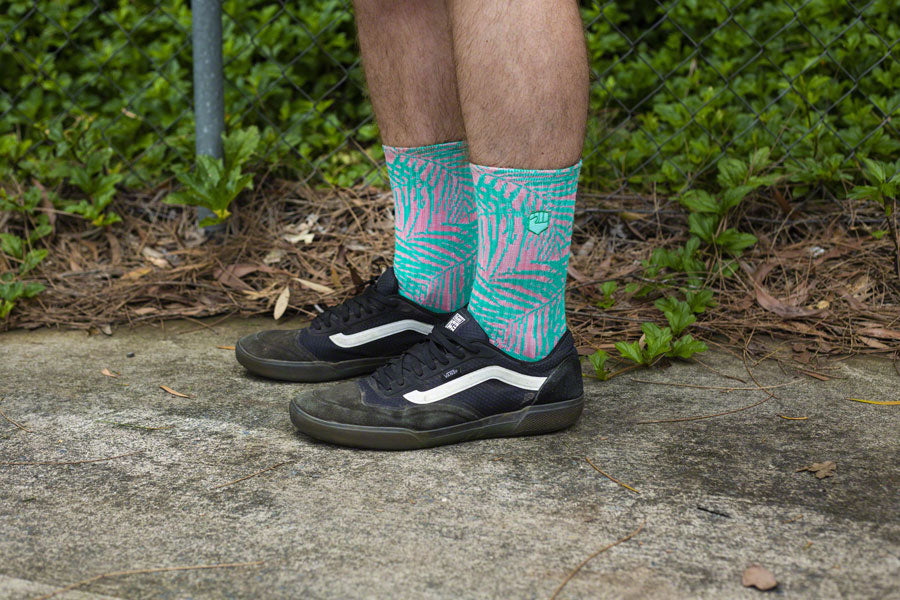 Fist Handwear The Palm Crew Sock - Green/Pink, Medium