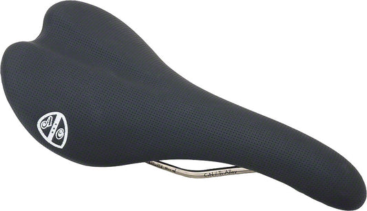 All-City Black Perforated Leather Saddle [Sports]
