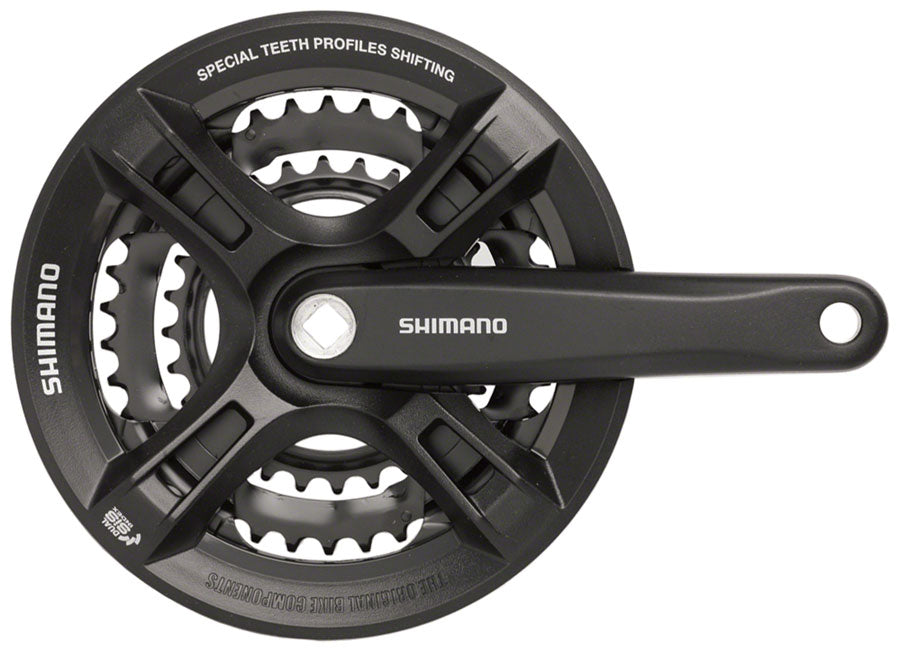 Shimano Altus M311 7/8-Speed 175mm 28/38/48t Square Crankset with Chainguard, Black