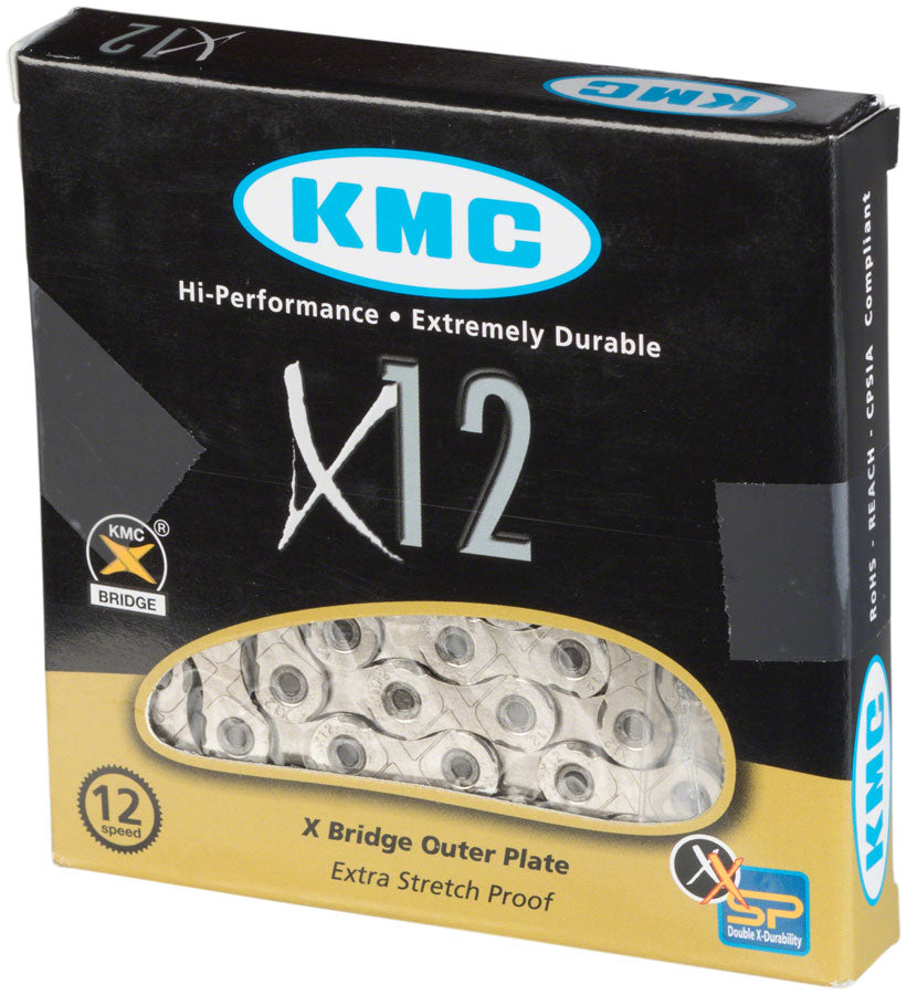 KMC X12 Chain: 12-Speed, 126 Links, Silver