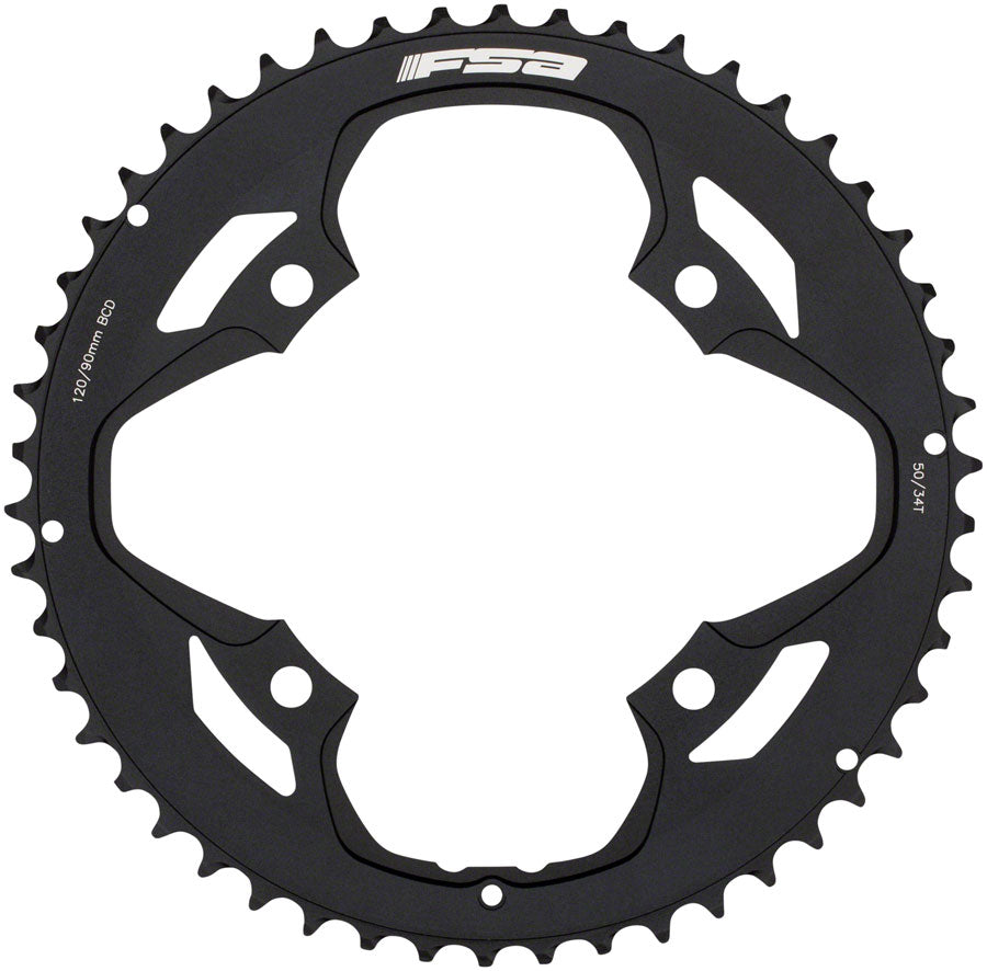 FSA Pro Road Chainring, 11-Speed, 4-Bolt, 120 bcd, 50t, Black