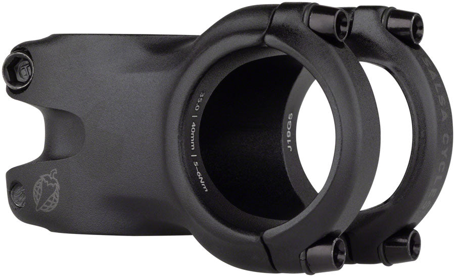 Salsa Guide Trail Stem - 40mm, 35.0 Clamp, 0 Degree, 1 1/8", Aluminum, Black