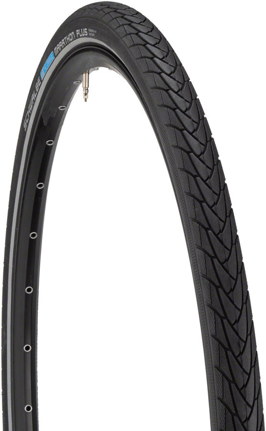 Schwalbe Marathon Plus Tire: 700 x 28c, Wire Bead, Performance Line, Endurance Compound, SmartGuard, Black/Reflect