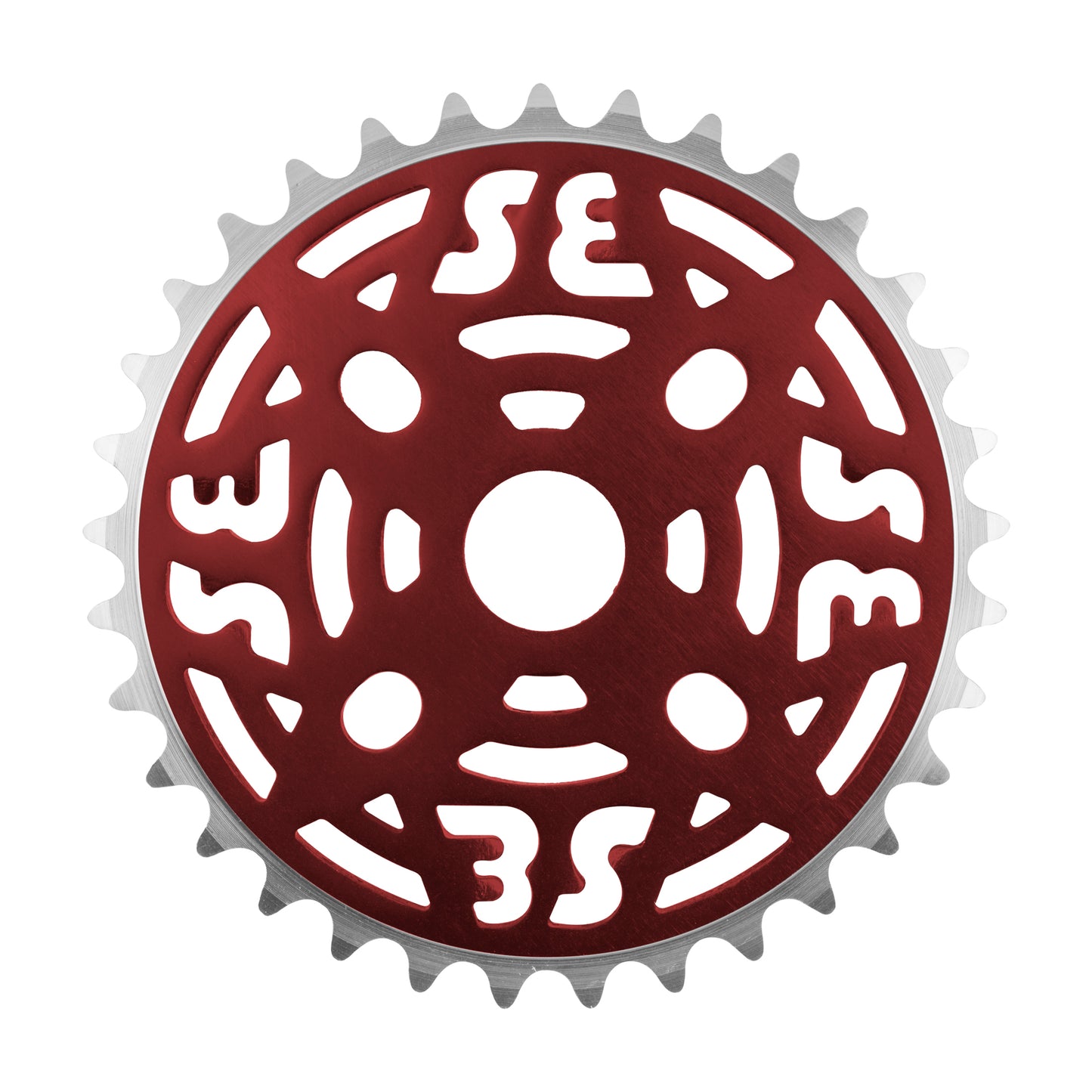 SE BIKES Chainring 1pc 33T 1/8 Alloy Anodized Red