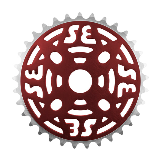 SE BIKES Chainring 1pc 33T 1/8 Alloy Anodized Red