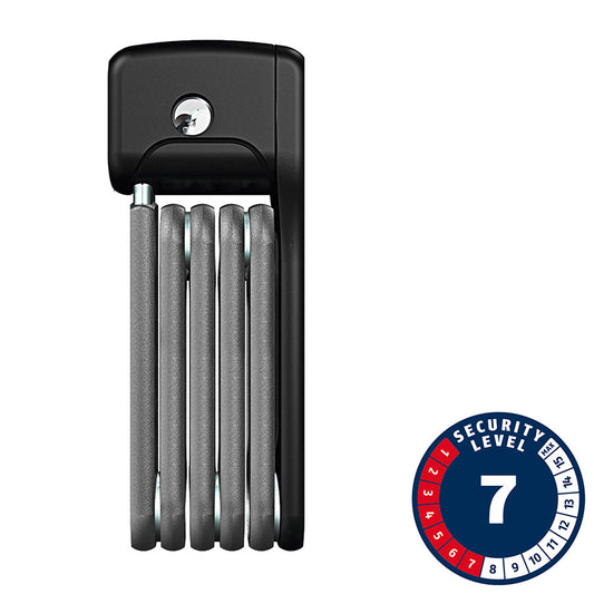 Abus Bordo Ugrip Lite Mini 6055 Foldable Key Lock (5mm x 2') Black