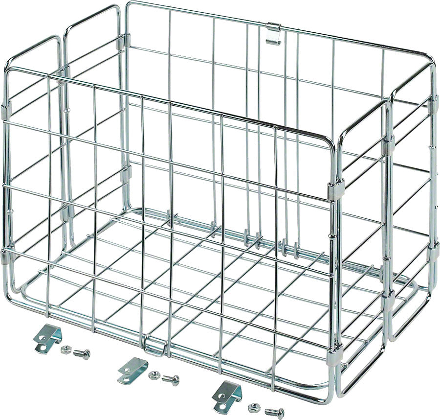 Wald 582 Folding Pannier Basket for Rear Rack: Silver