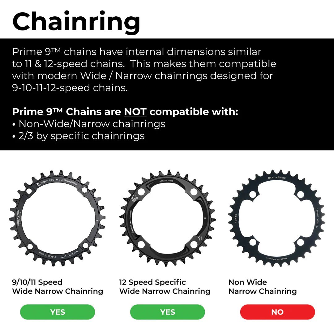 BOX One Prime 9 Chain - 9-Speed, 126 Links, DLC Black