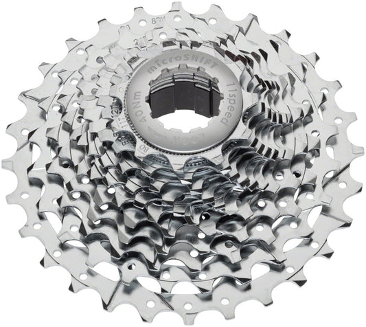 microSHIFT G11 Cassette 11-Speed 11-28T with Spider, Chrome