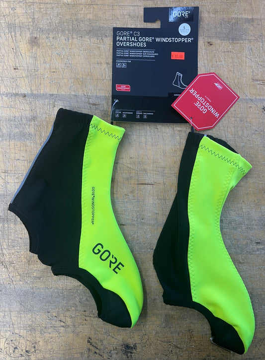 Gore C3 Partial Windstopper Overshoes Neon Yellow/Black Large 9-10.5