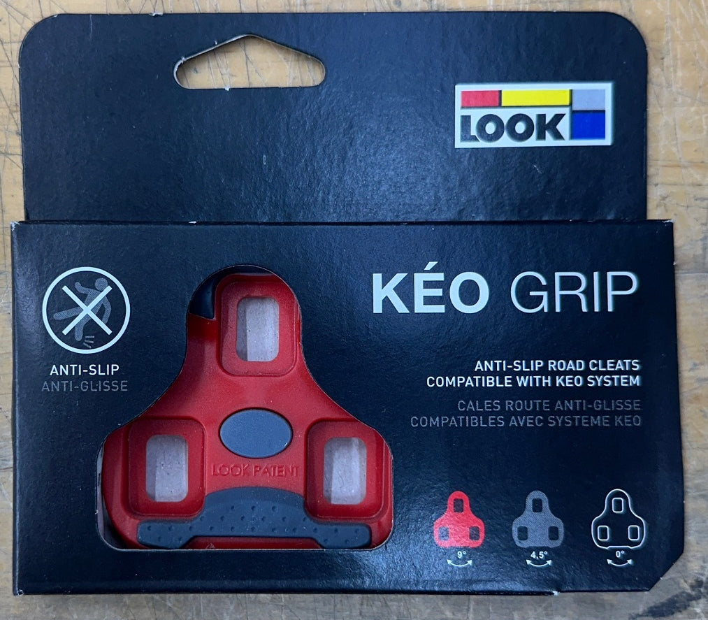LOOK KEO GRIP Cleat - 9 Degree Float, Red, Anti-Slip