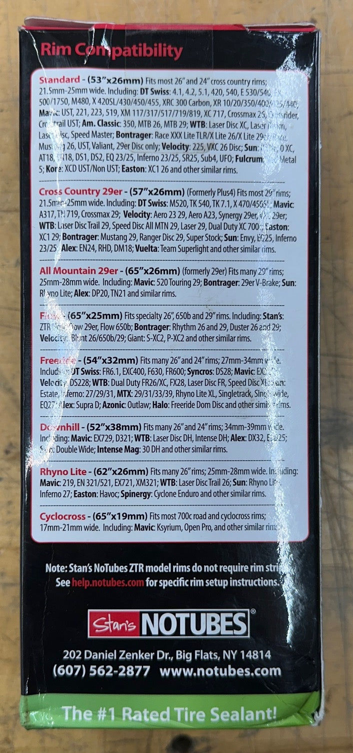 Stan's NoTubes Standard/UST Tubeless System Fits most 26 x 21-24mm rims and Mavic UST/Bontrager Tubeless Rims