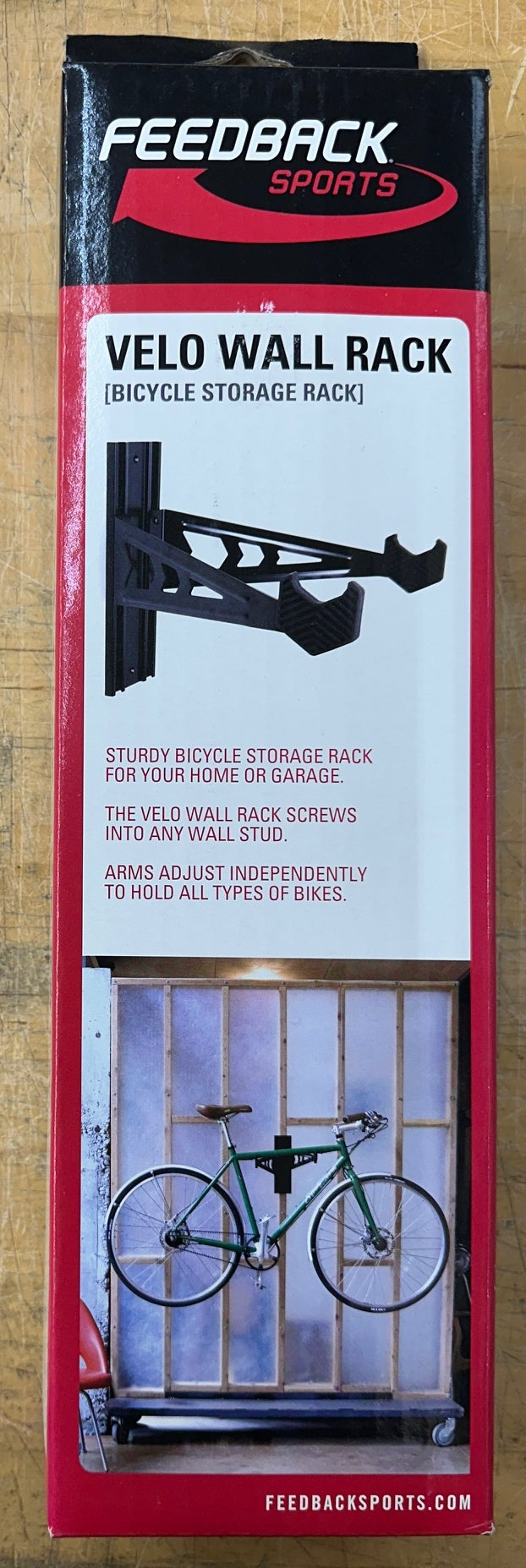 Feedback Sports Wall Rack Display Stand - 1-Bike, Wall Mounted, Black