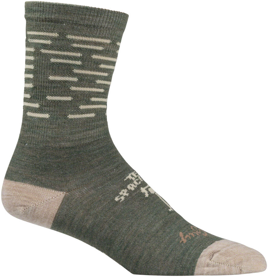 All-City Team Space Horse Socks - 5 inch, Tan/Green, Small/Medium