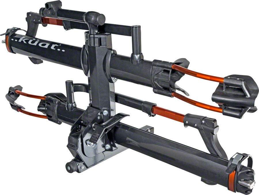 Kuat NV 2.0 2-Bike Tray Hitch Rack: Metallic Gray and Orange, 2" Receiver
