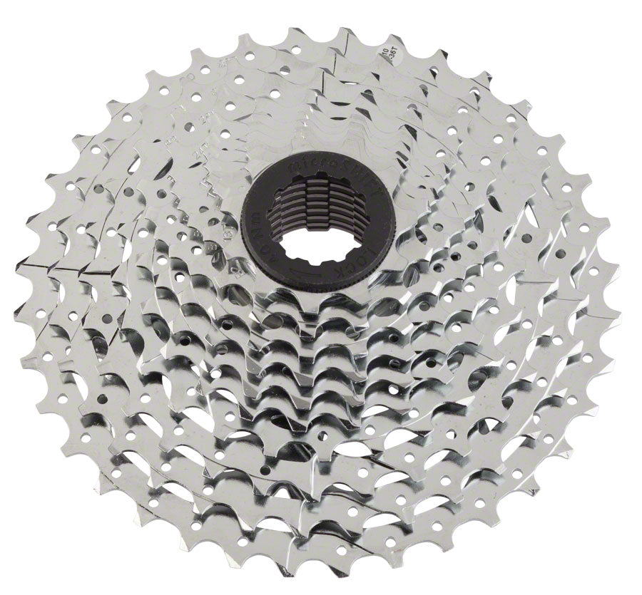 microSHIFT G10 Cassette 10-Speed 11-28T with Spider, Chrome