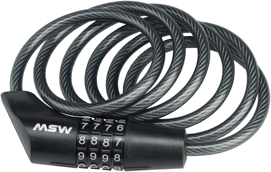 MSW CLK-110 Combination Cable Lock, 10mm x 6', Black