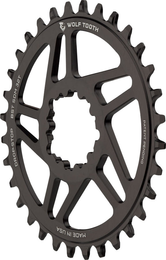 Wolf Tooth Components Drop-Stop Chainring: 34T, for SRAM Direct Mount, 3mm Offset