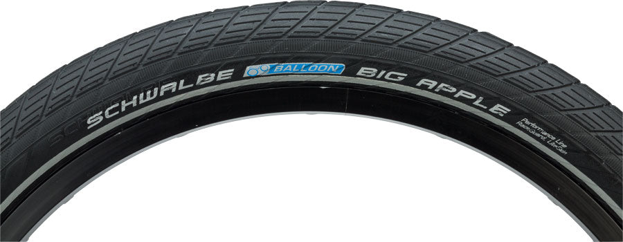 Schwalbe Big Apple Tire: 20 x 2.00", Wire Bead, Performance Line, Endurance  Compound, RaceGuard, Black/Reflect