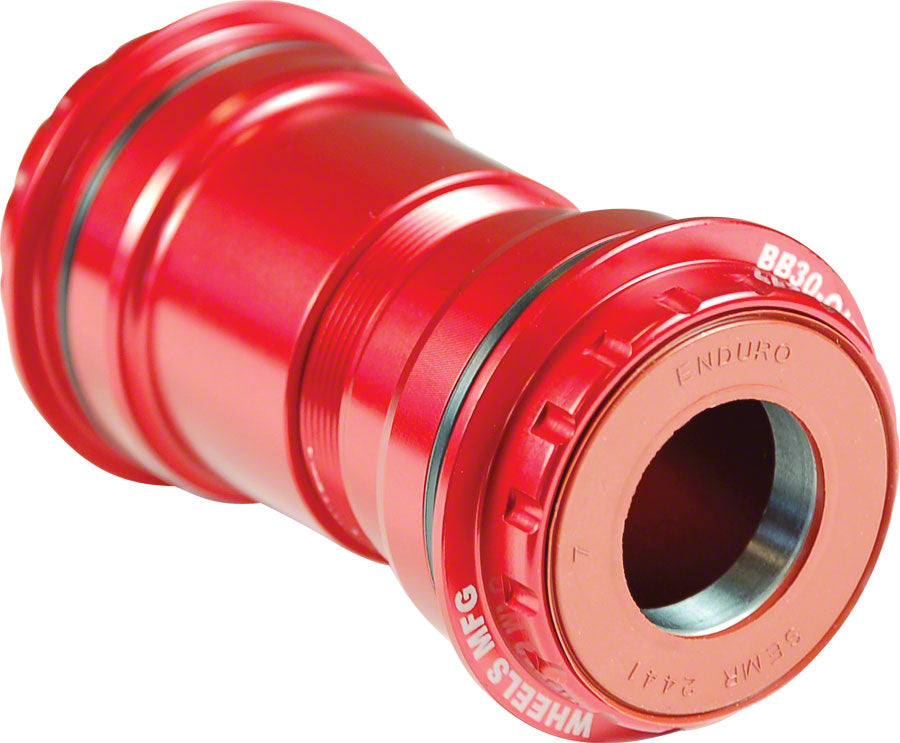 Wheels Manufacturing BB30 to Shimano Bottom Bracket with Angular Contact Bearings Red Cups