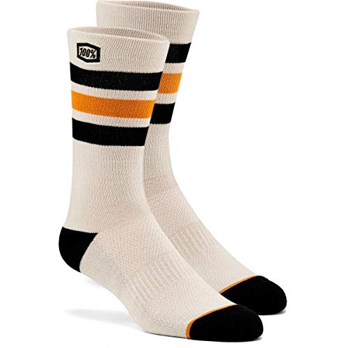 100% Stripes Casual Socks, L/XL, Warm Grey