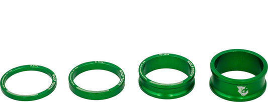 Wolf Tooth Components Headset Spacer Kit 3, 5,10, 15mm, Green