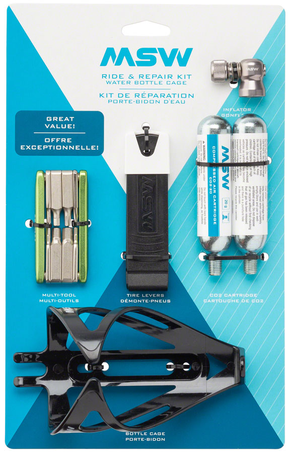 MSW Ride and Repair Kit with Water Bottle Cage