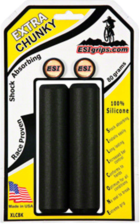 ESI 34mm Extra Chunky Silicone Grips: Black