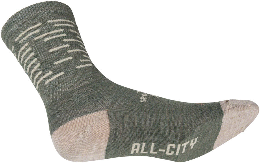 All-City Team Space Horse Socks - 5 inch, Tan/Green, Small/Medium